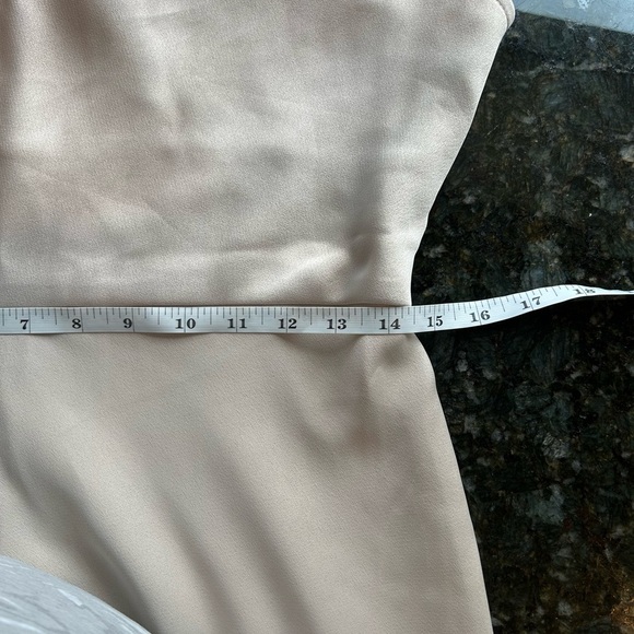 NWT BHLDN Cali Satin Cowl Neck MIDI Slip Dress in Champagne. Classic. Occasion. - Picture 12 of 16